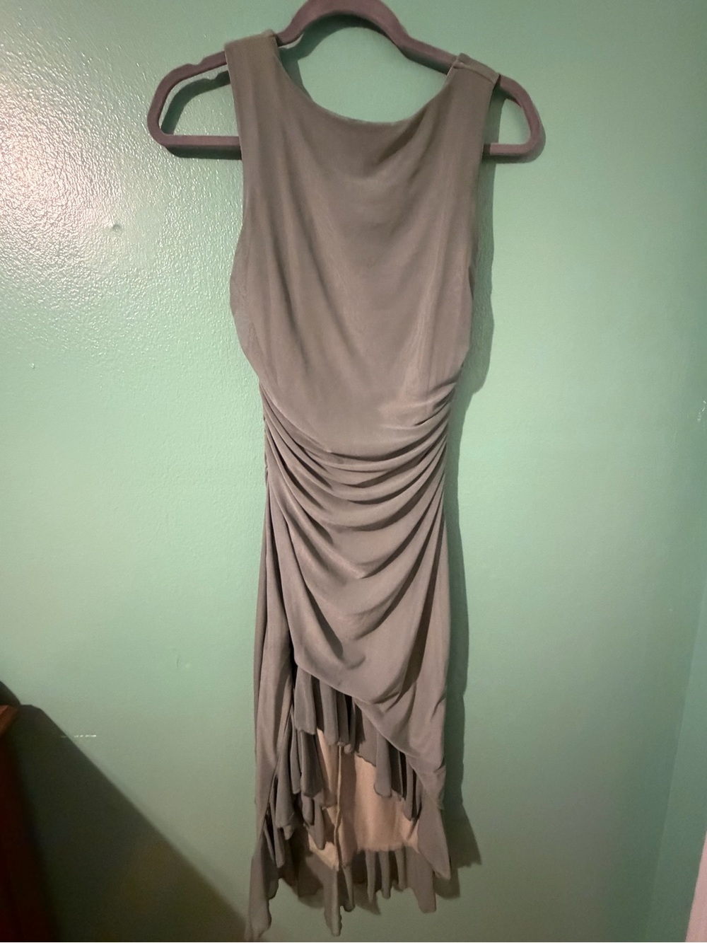 Sleeveless Draped Midi Dress in Sage Green